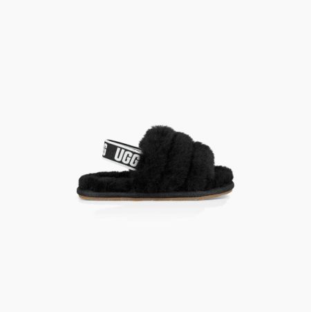 UGG Fluff Yeah - Badesandaler Småbarn - Svart (NO-Q051)